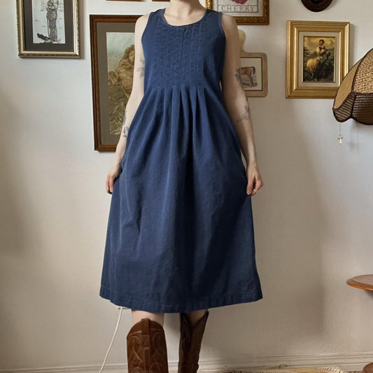 Vintage denim maxi dress (M)