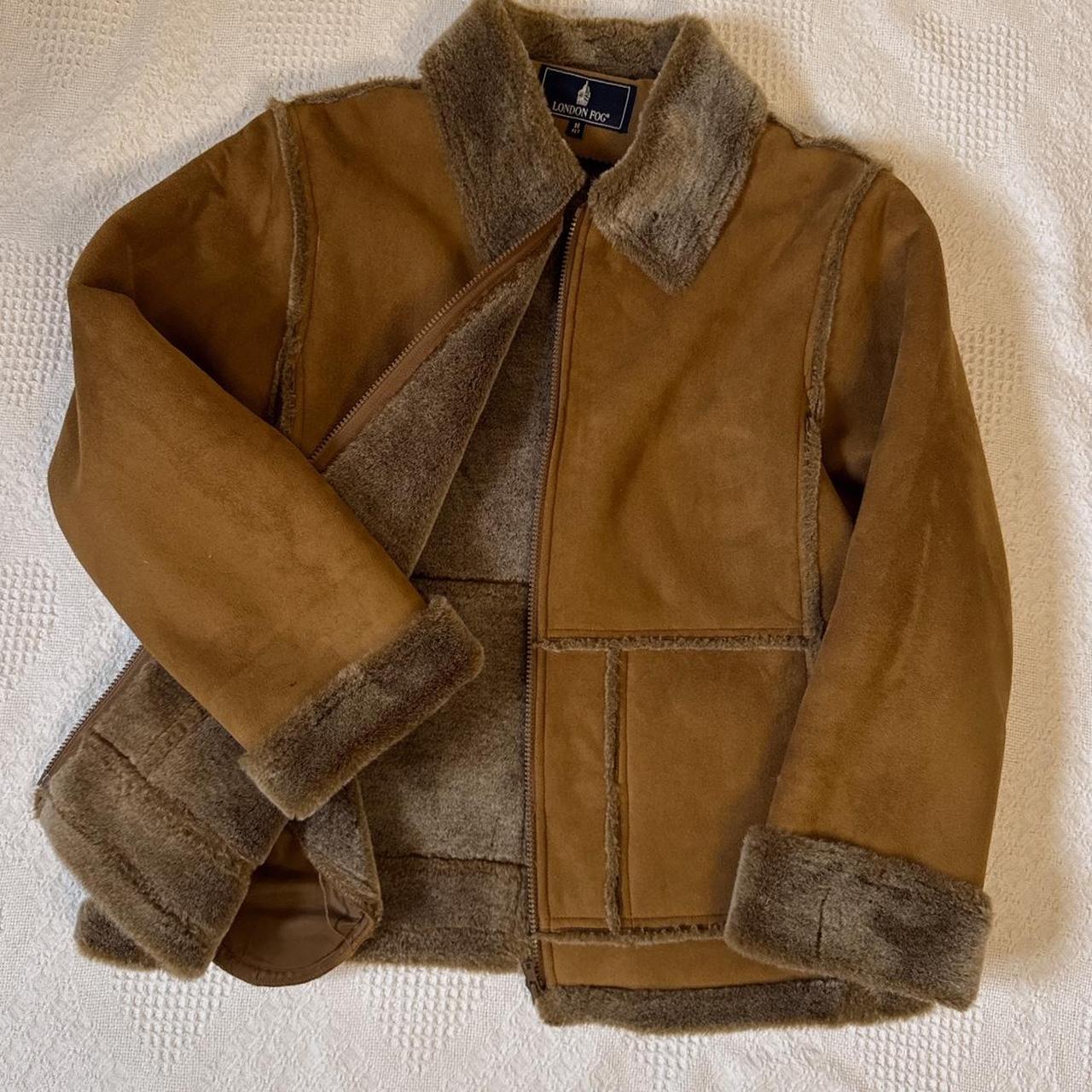 Brown faux shearling jacket (M)