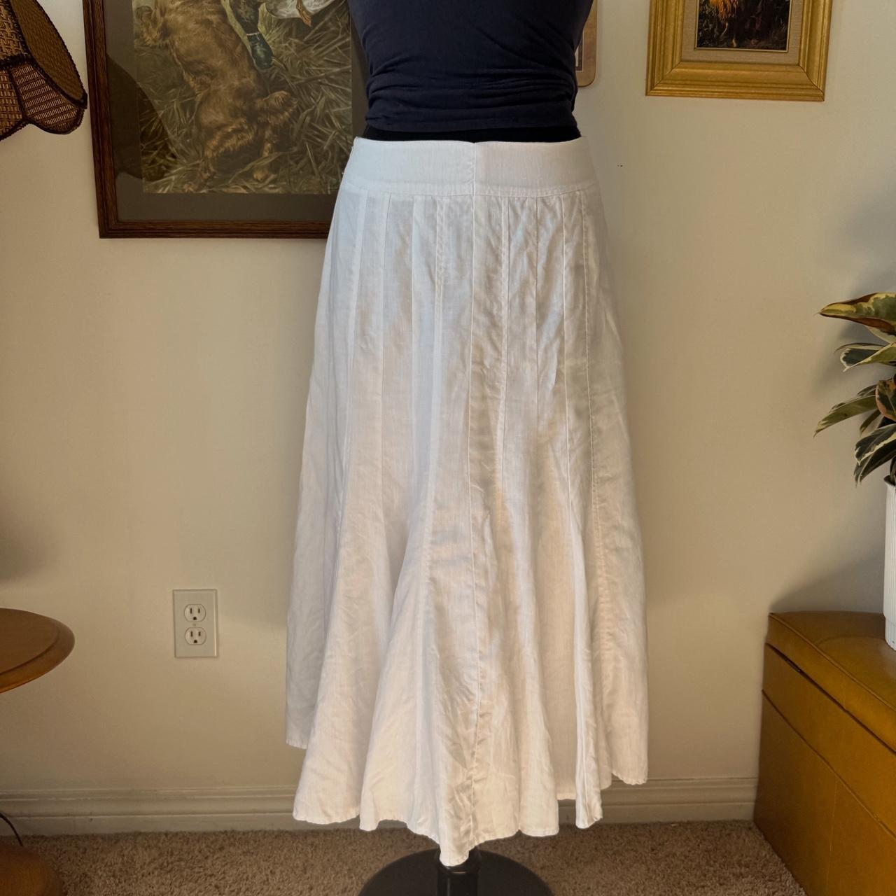 White linen maxi skirt (29")