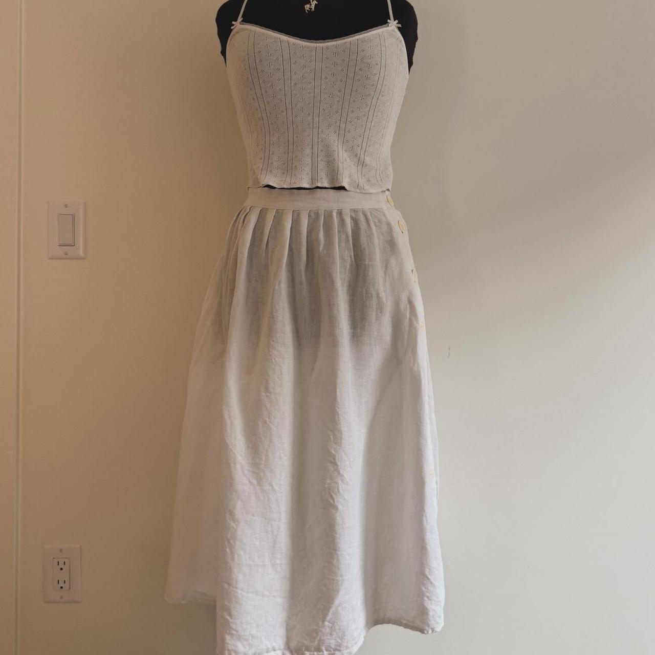 White linen midi skirt (XS)