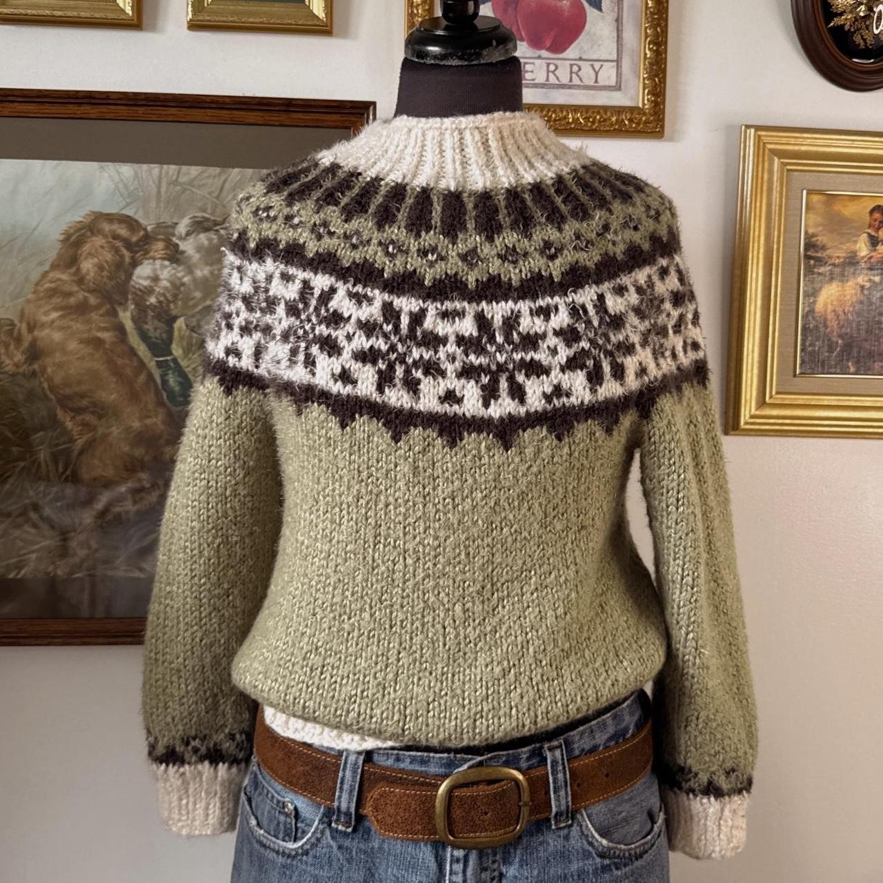 Earthy green fair isle knit (XS)
