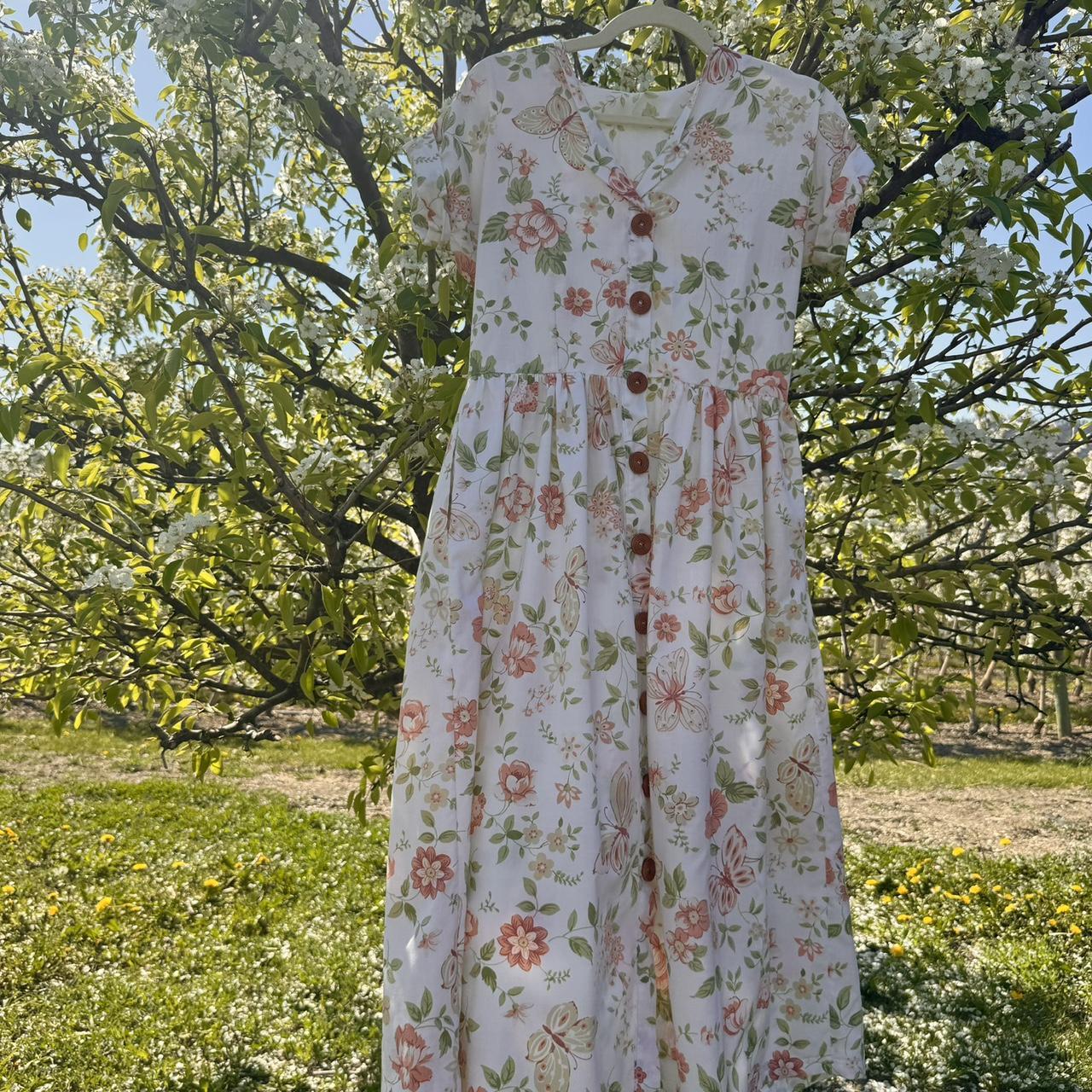1990s butterfly maxi dress (M)
