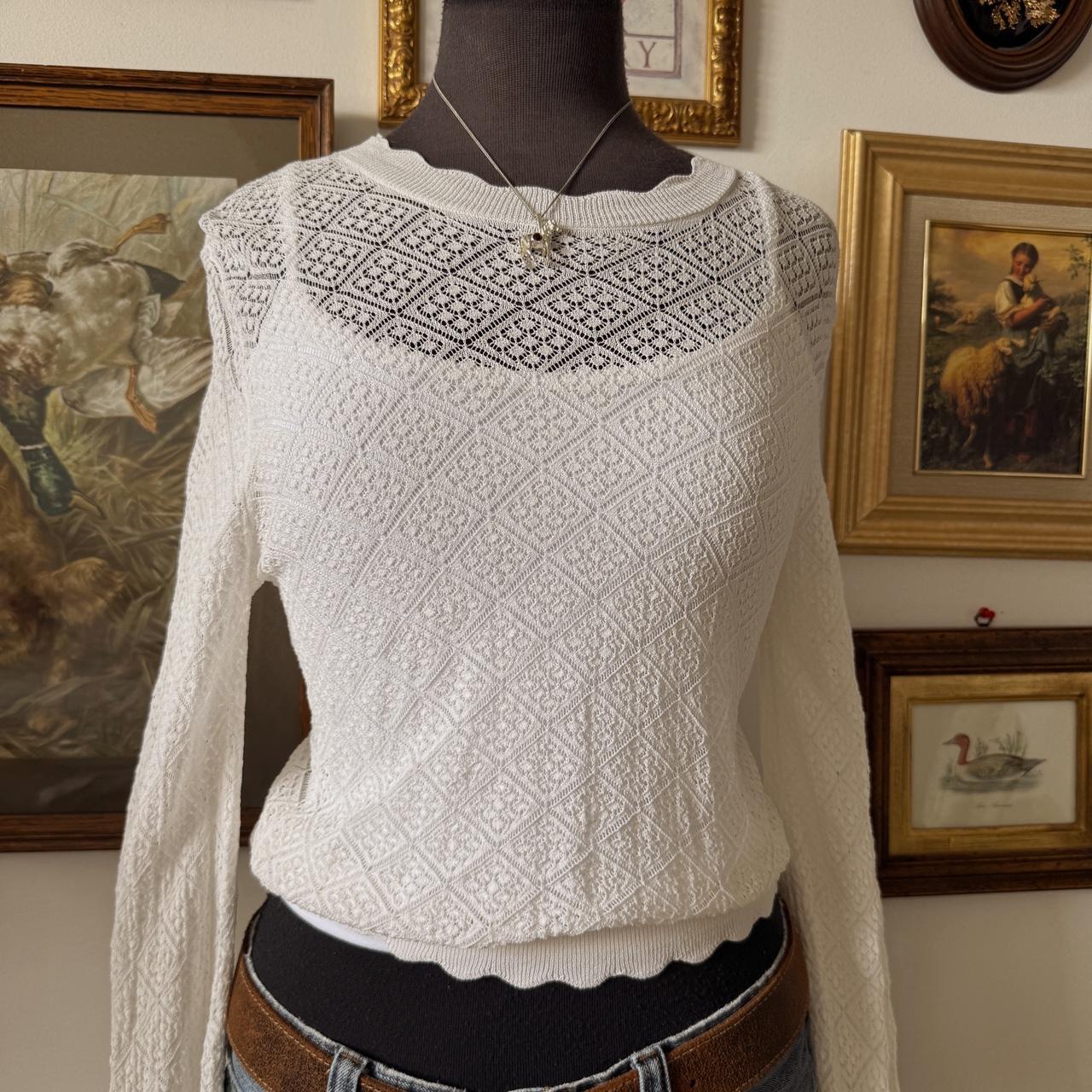 White crochet lace top (M)