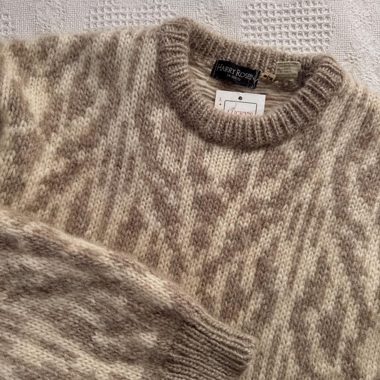 Cream vintage wool knit sweater (M)