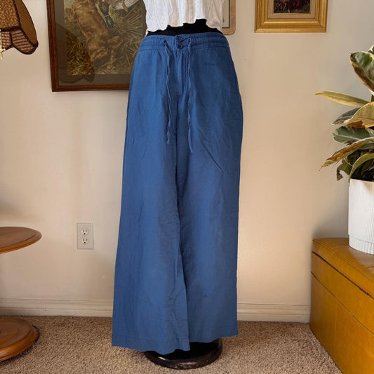 Sapphire blue linen pants (S)