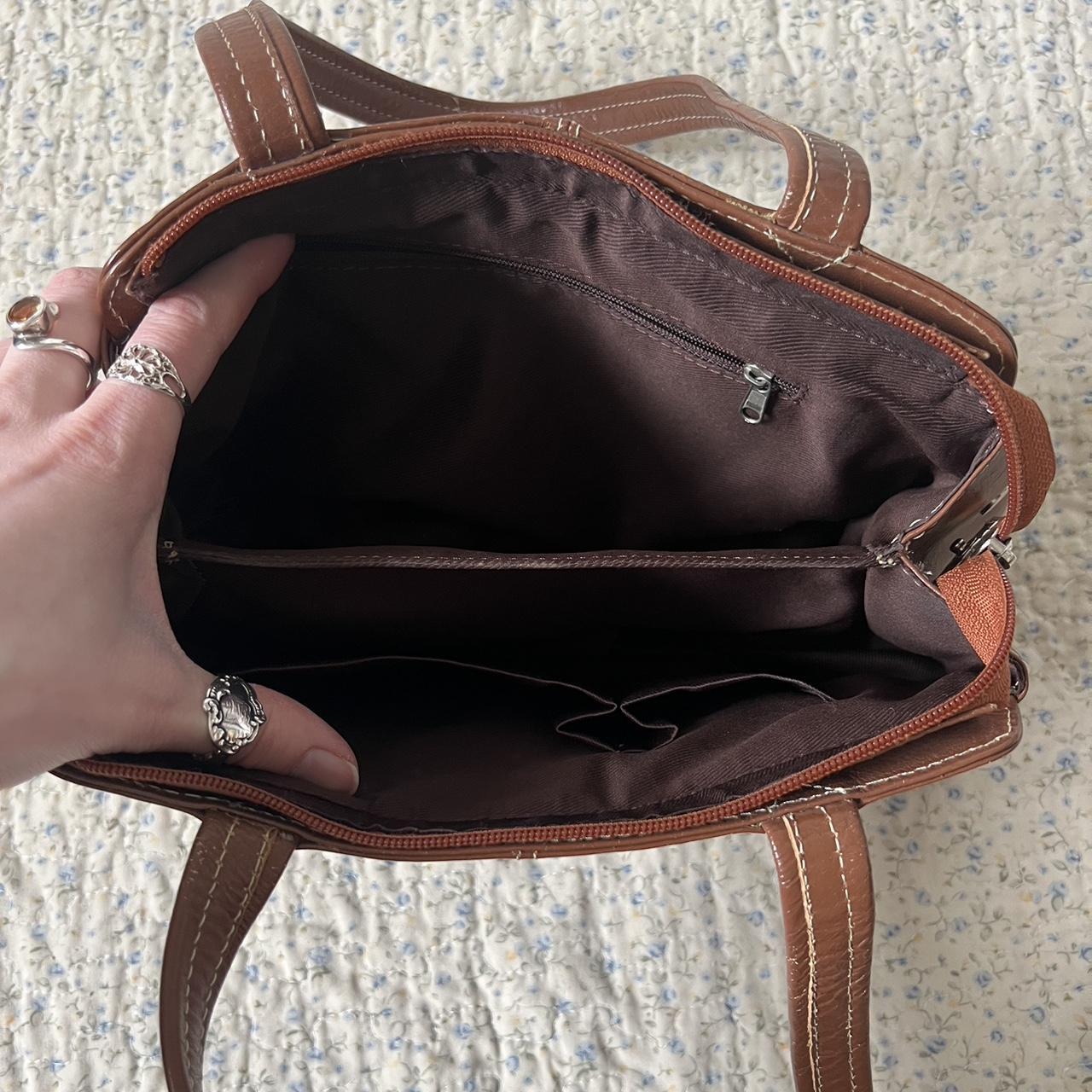 Brown leather shoulder bag