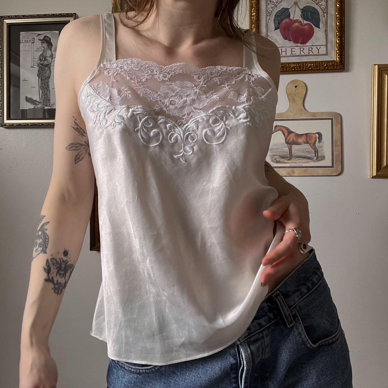 White lace cami slip (M)