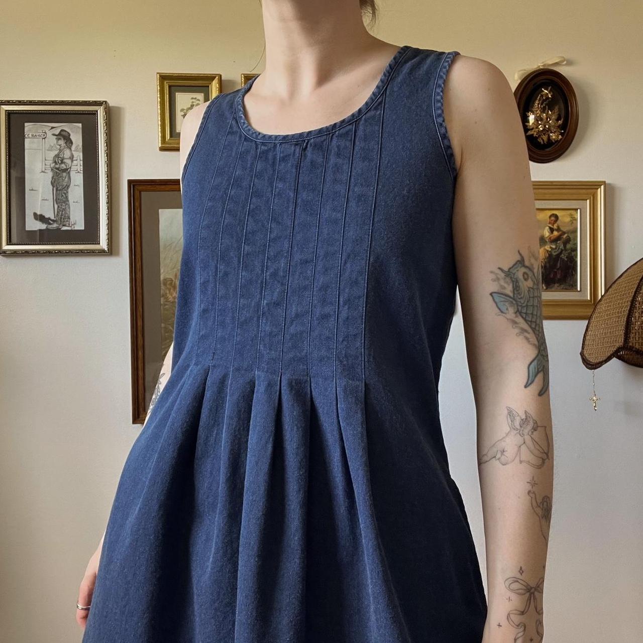 Vintage denim maxi dress (M)