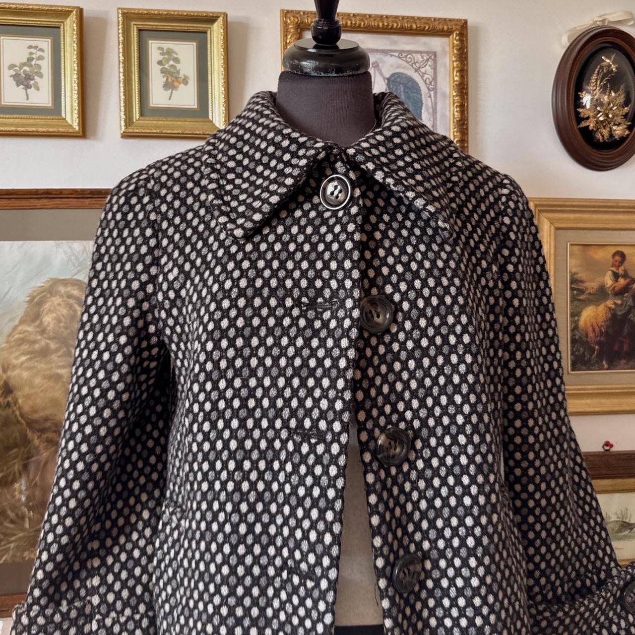 Wool polkadot pea coat (M)