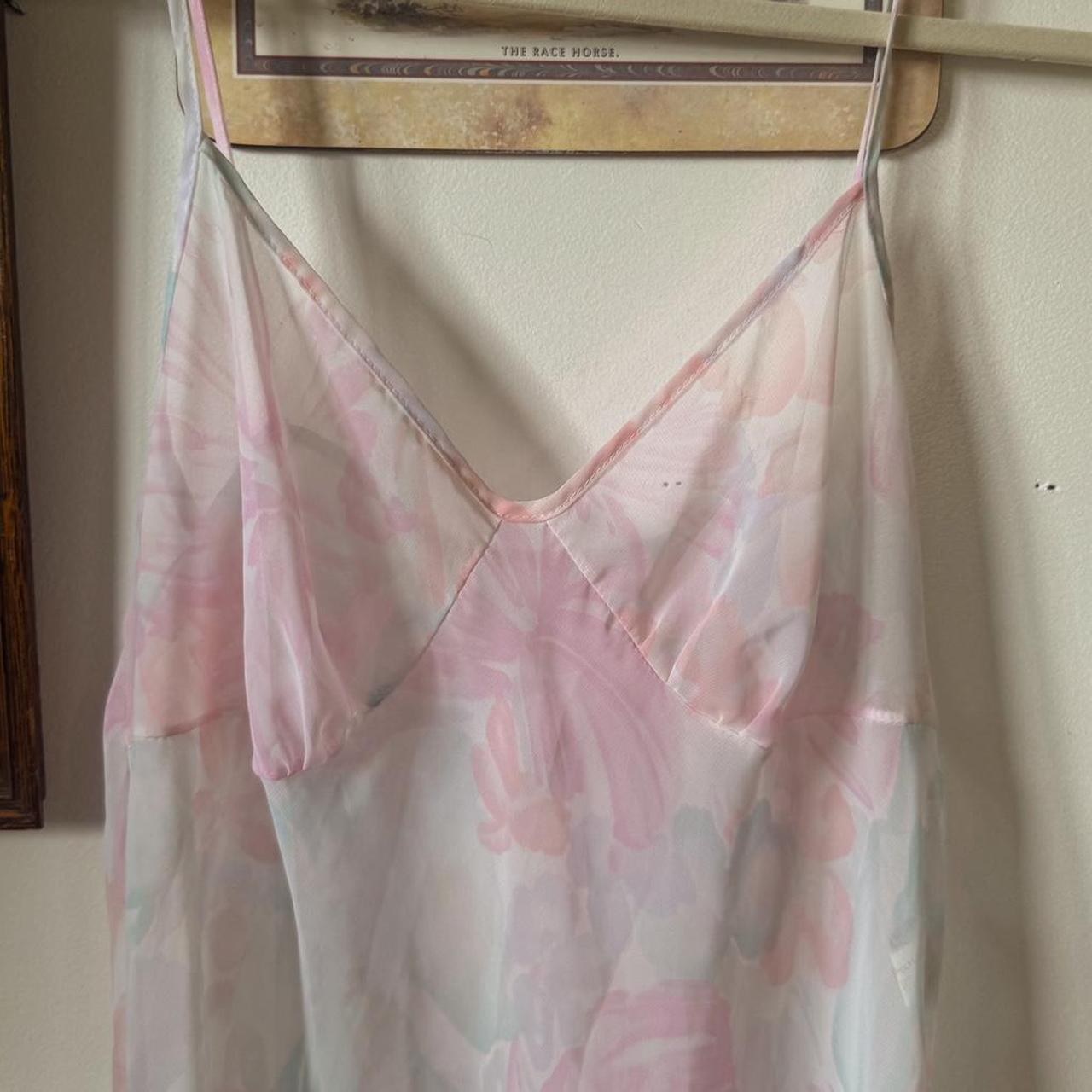 Pink floral fairy slip dress (M)