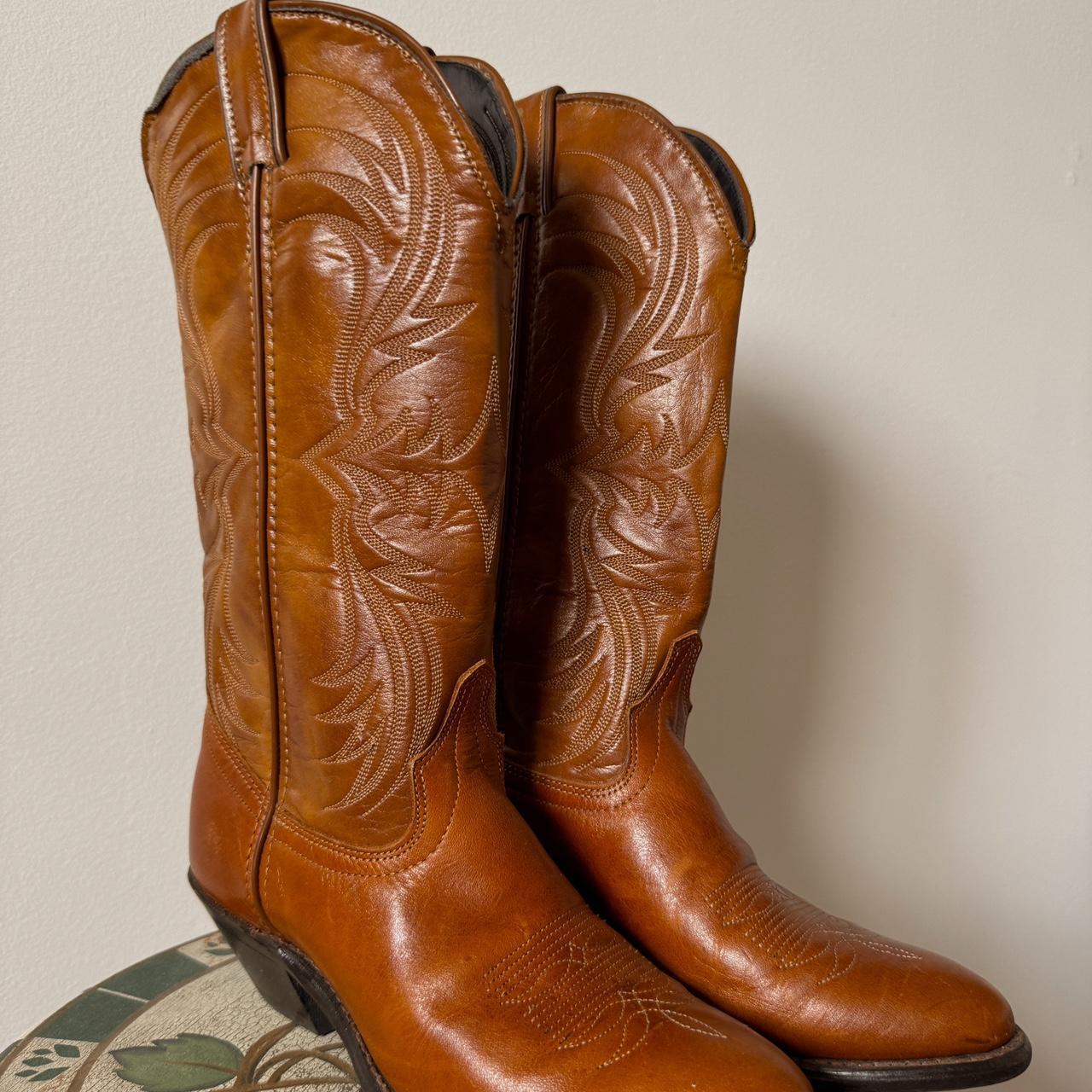 Brown leather cowboy boots (6)