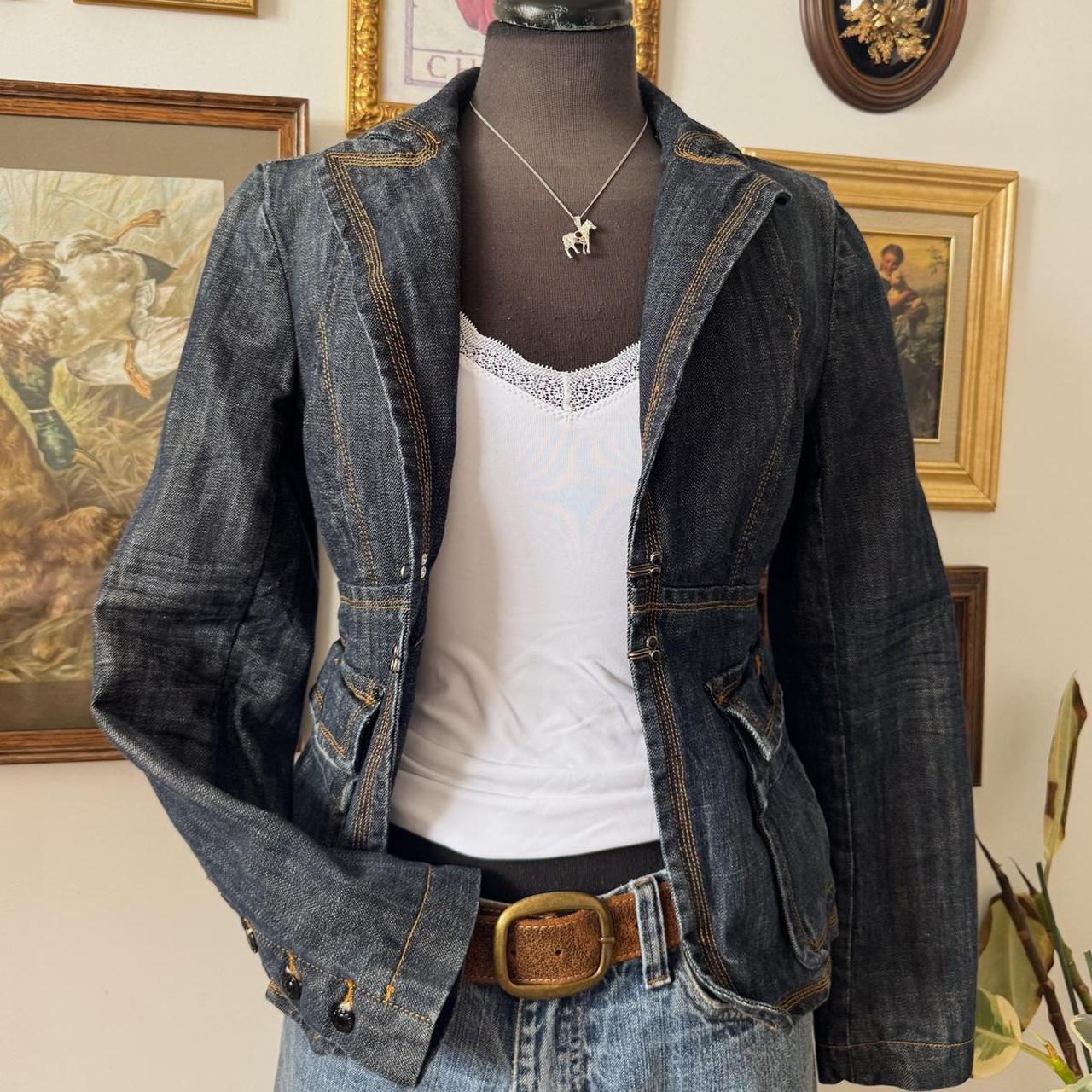 Y2K denim blazer jacket (S)