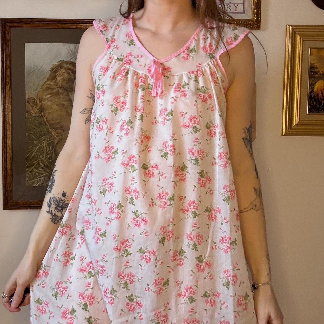Pink floral fairy maxi dress (S)