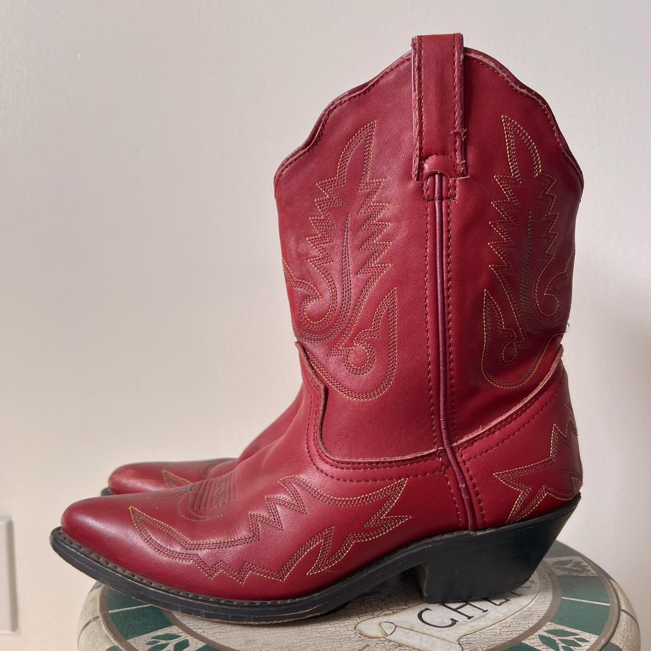 Cherry red cowboy boots (8.5)