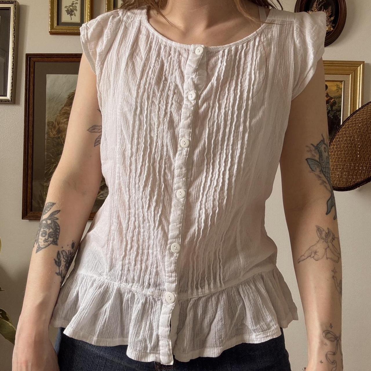 White ruffled fairy top (M)