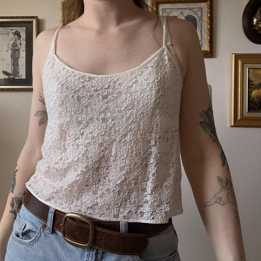 Cream lace 90's cami (S)