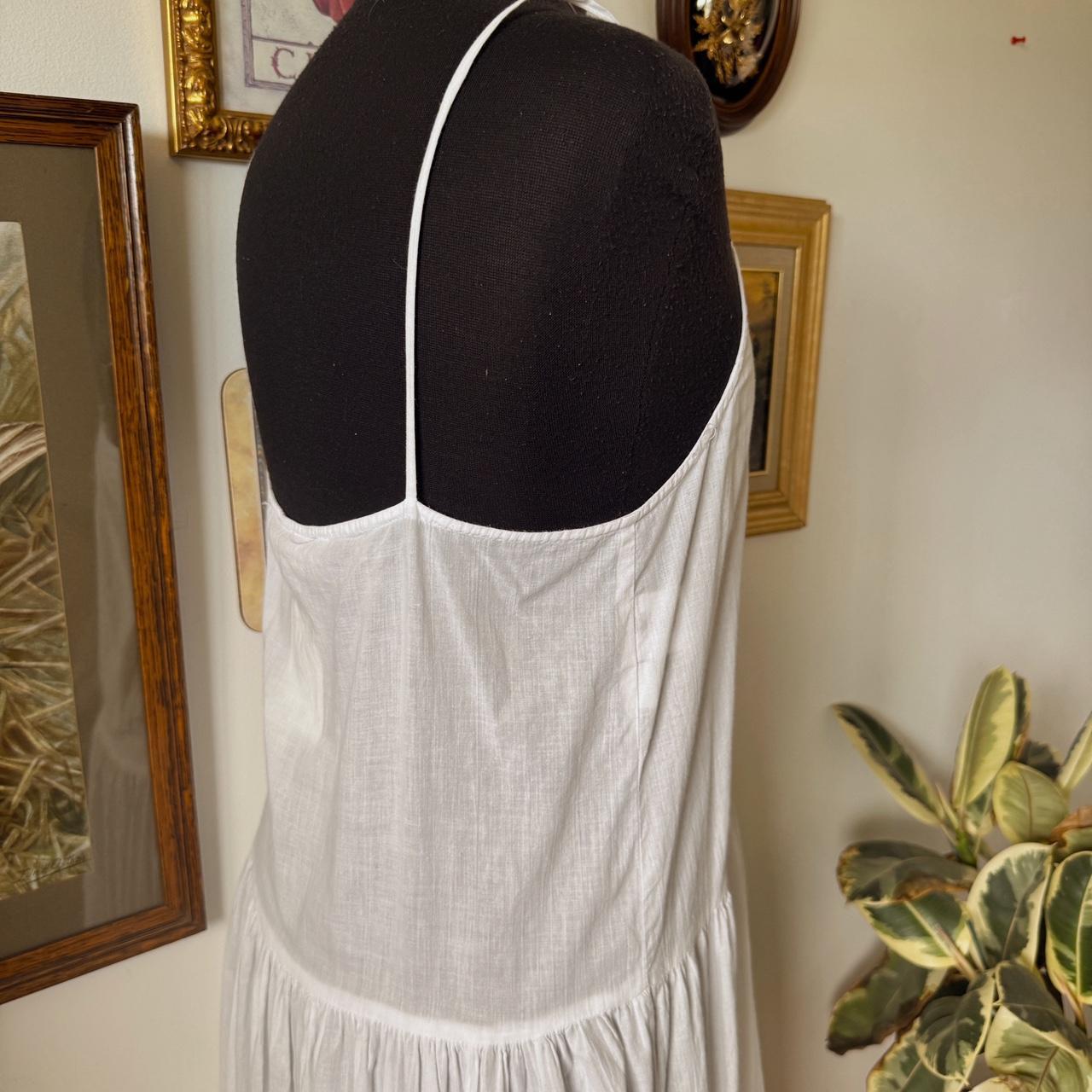 White cotton maxi dress (M)