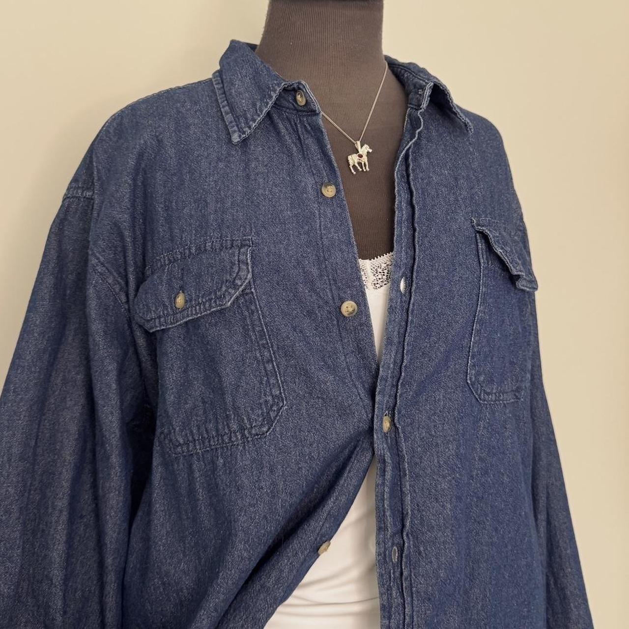 Wrangler blue denim button up shirt (L)