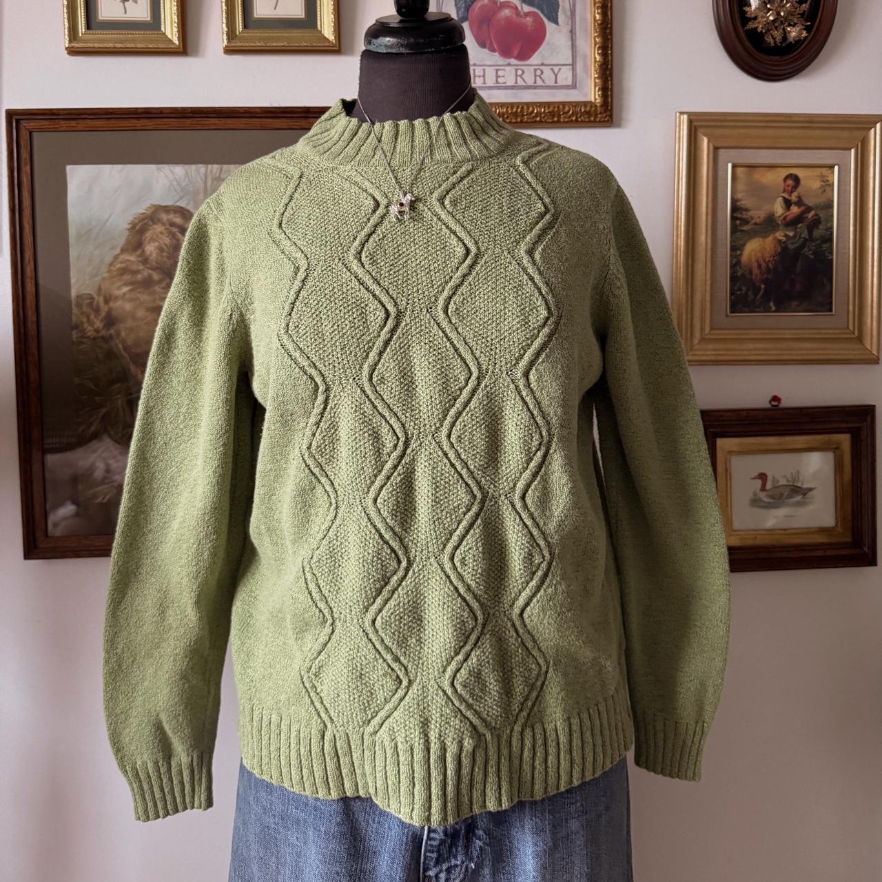 Cozy green mock neck sweater (M)