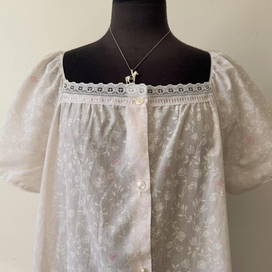 Light pink floral cottage nightgown (XL)