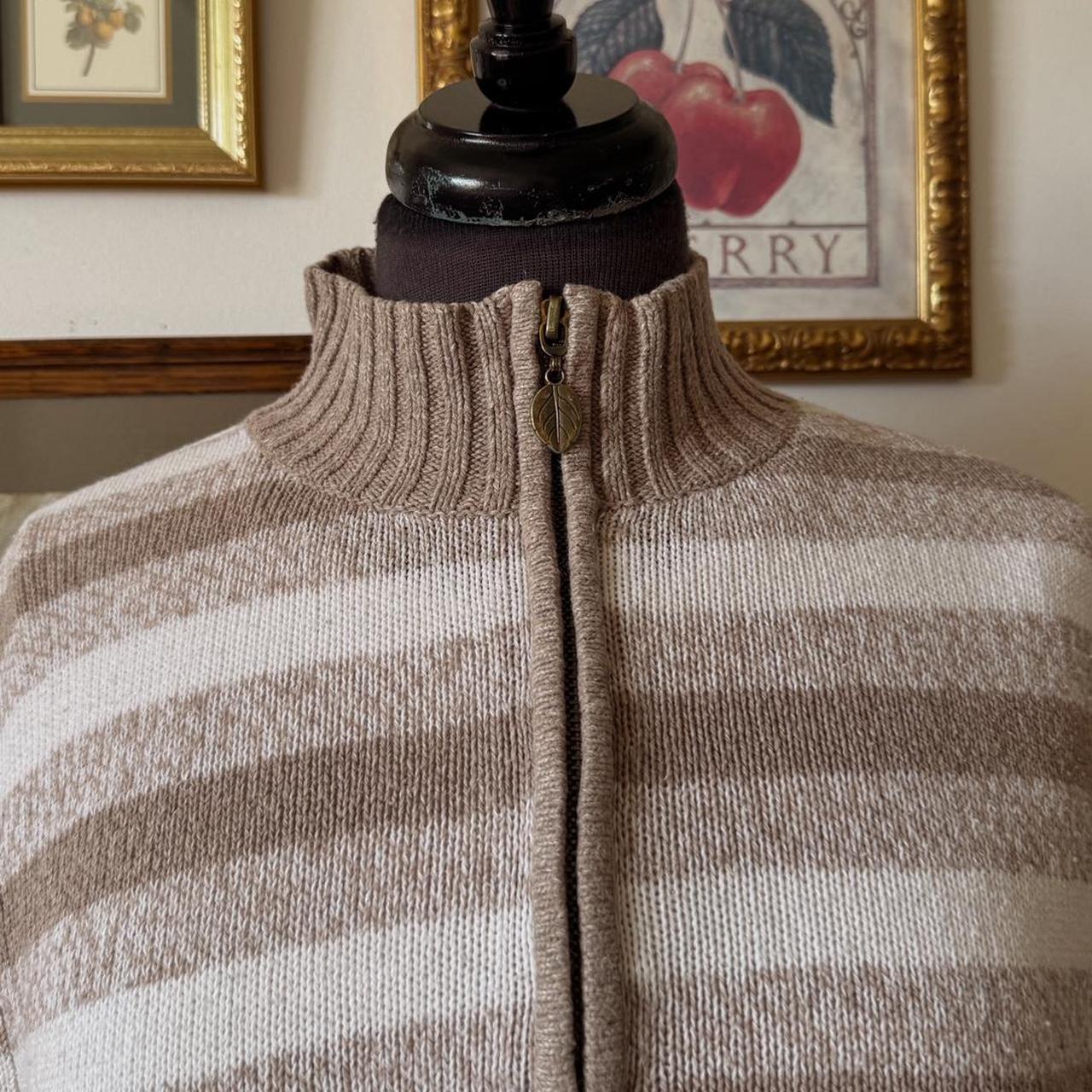 Cream & oat striped knit sweater (M)