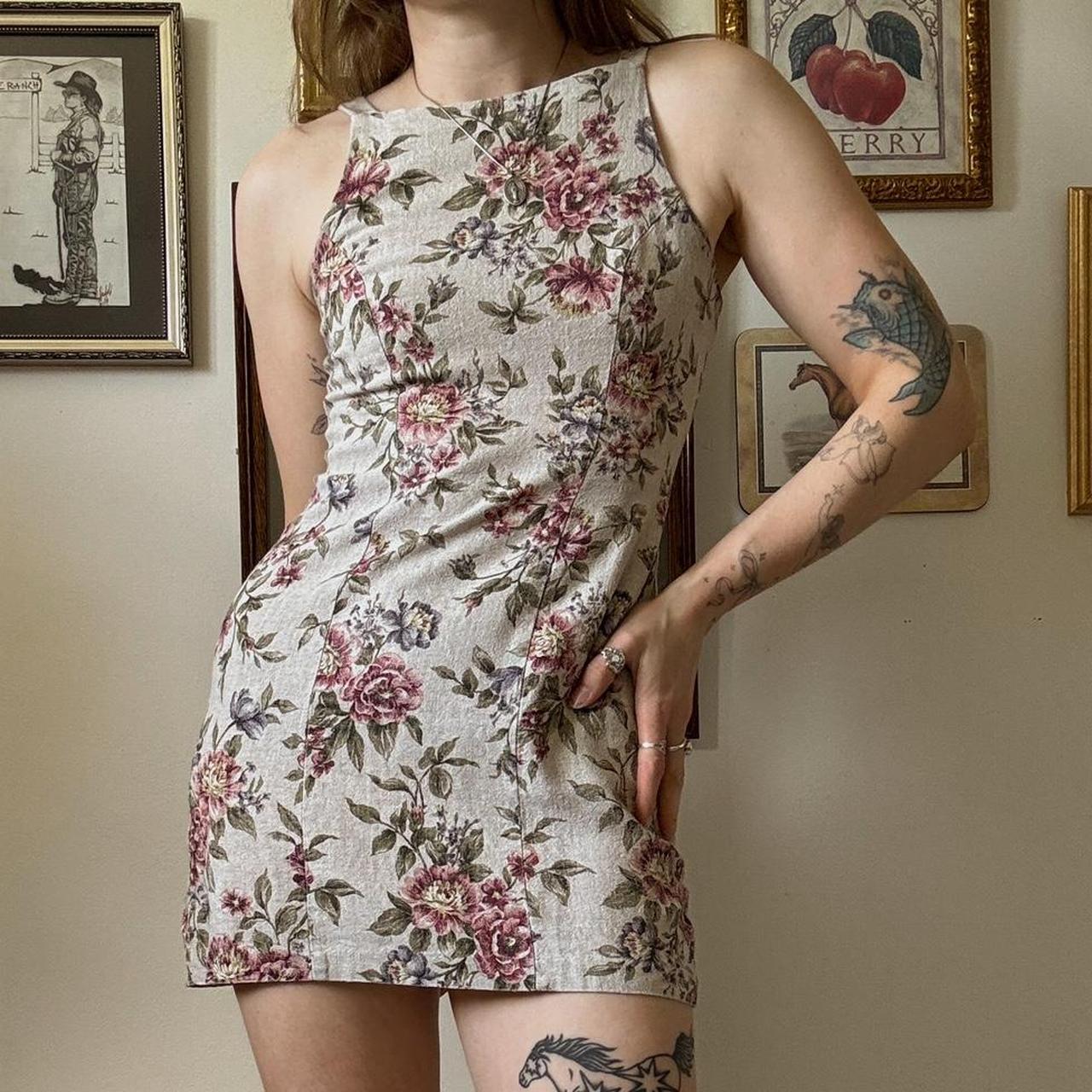 Vintage floral mini dress (S)