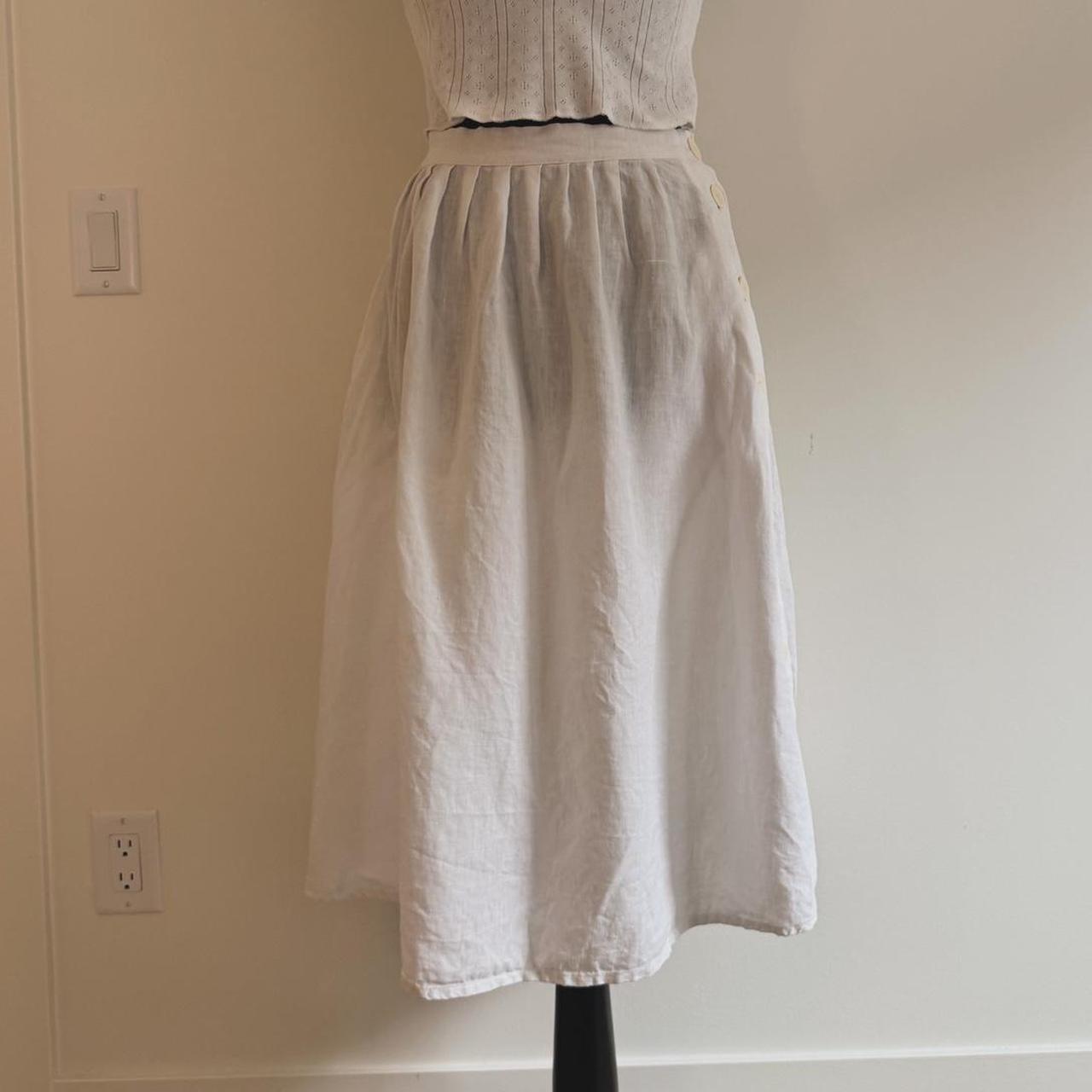 White linen midi skirt (XS)