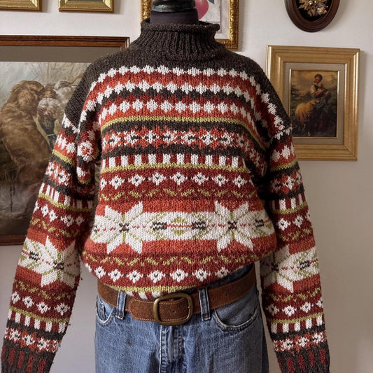 Vintage woodland knit sweater (M)