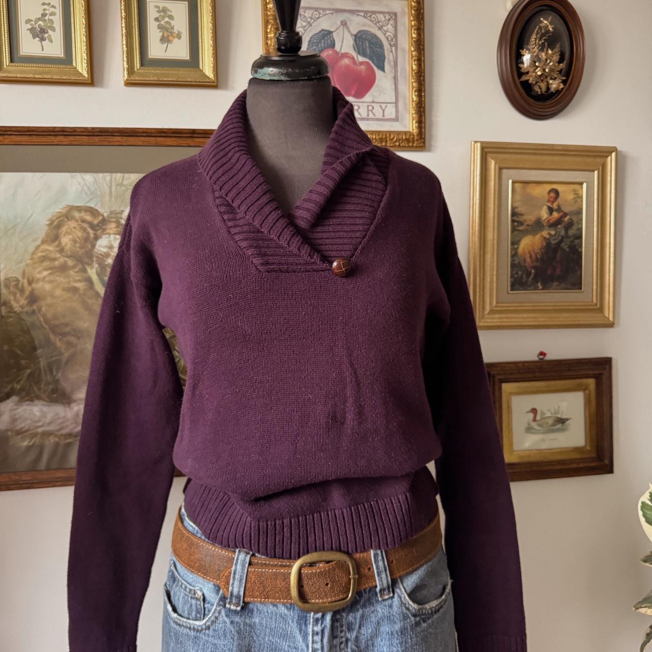 Deep mulberry purple knit sweater (S)