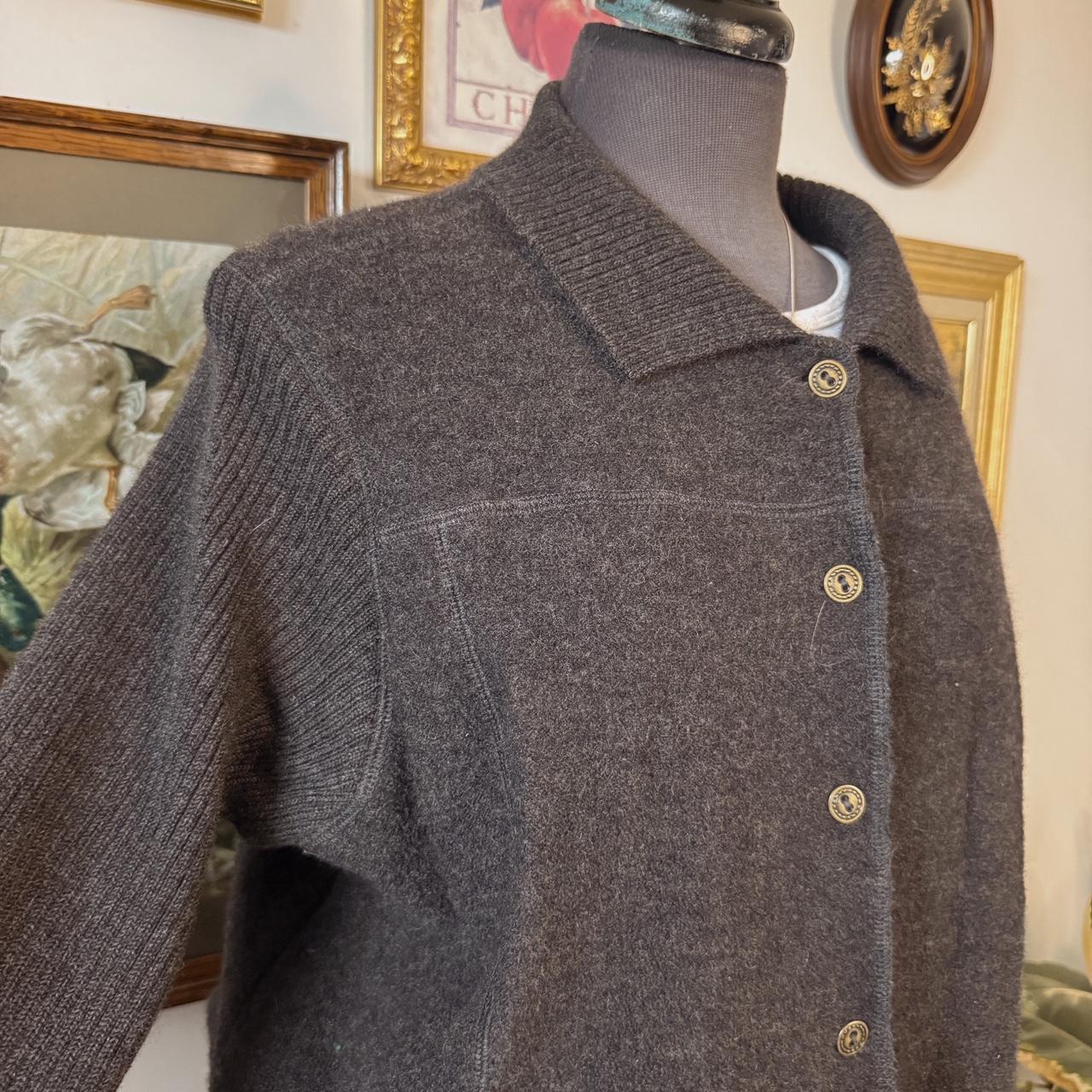 Charcoal grey wool cardigan (XL)