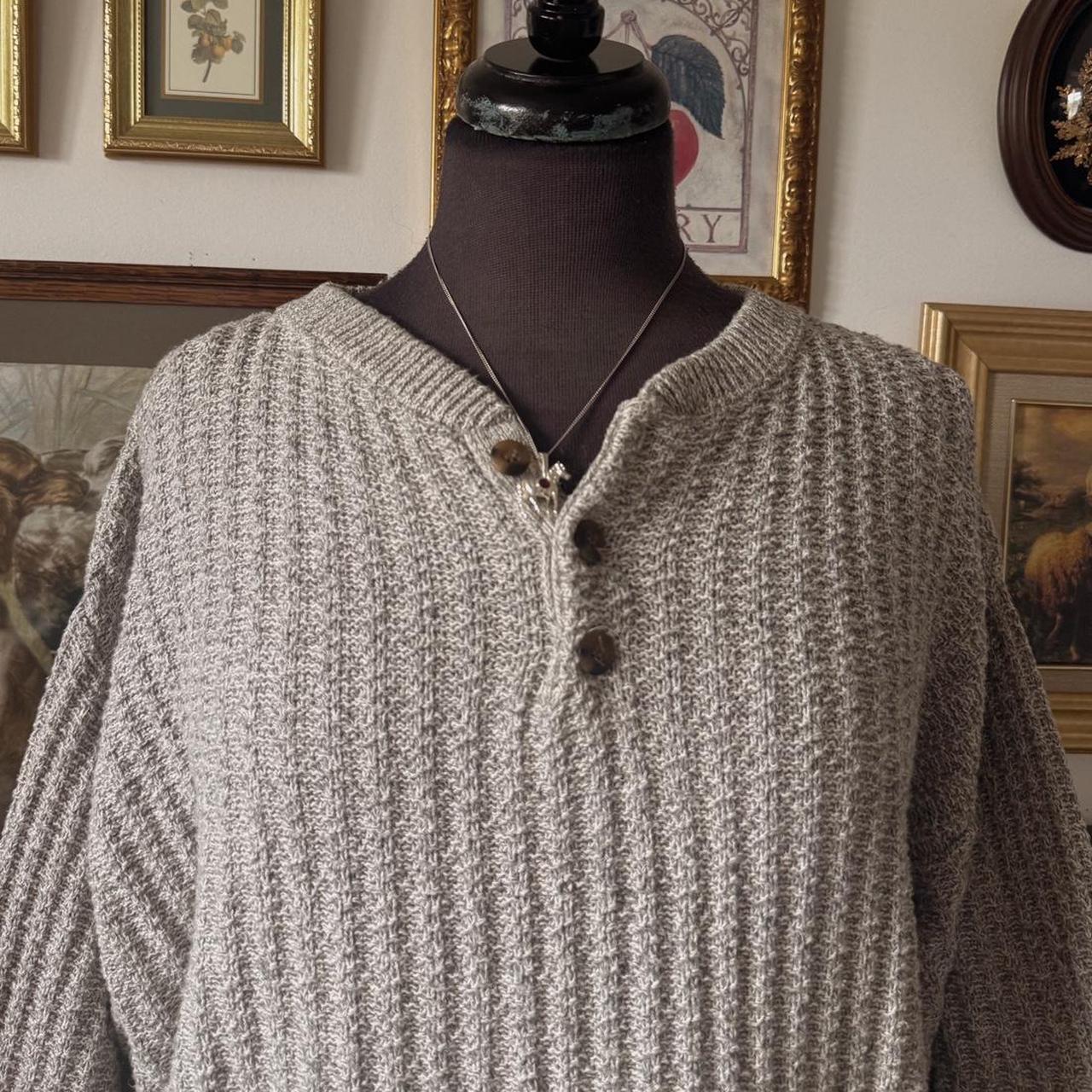 90s slouchy light grey knit sweater (XL)