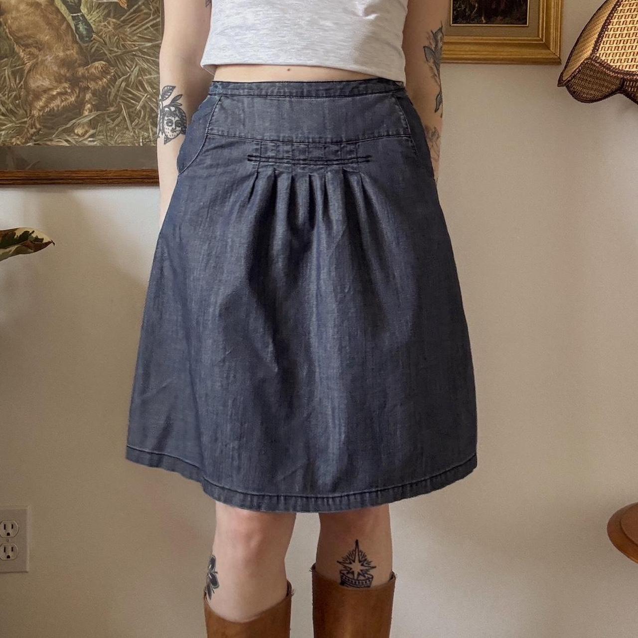 Denim boho midi skirt (S)