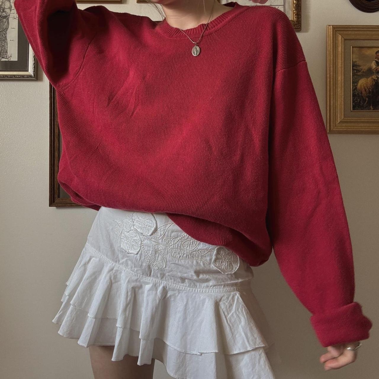 Cherry red slouchy sweater (L)