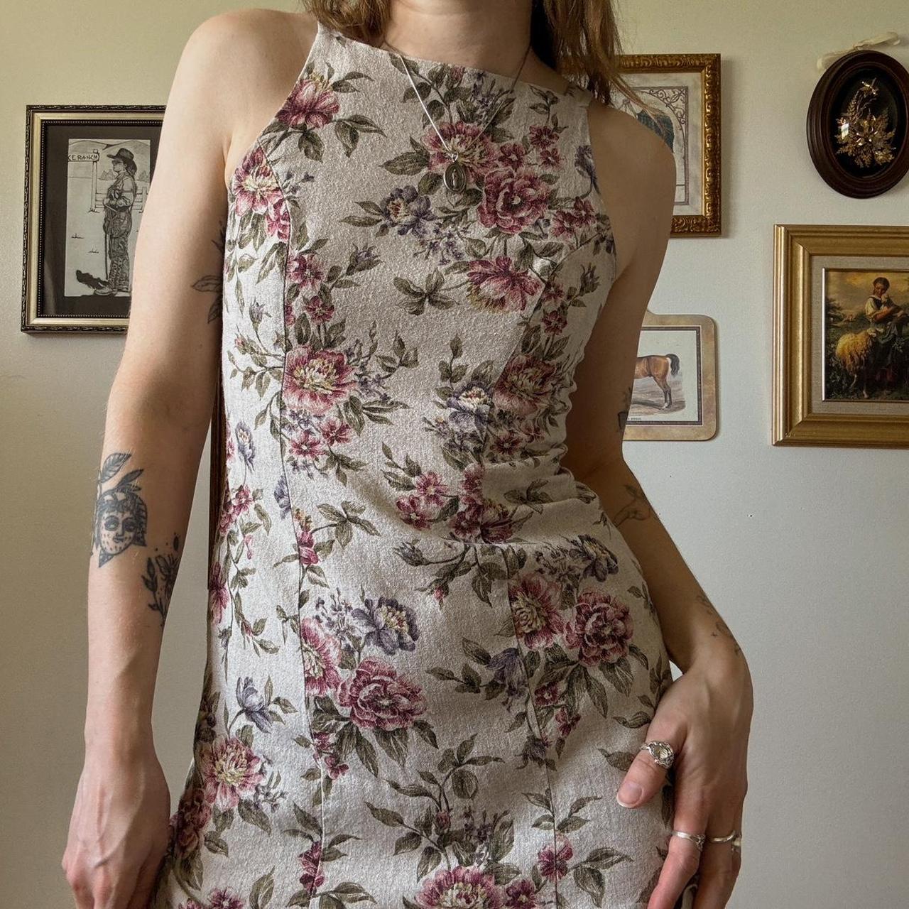 Vintage floral mini dress (S)