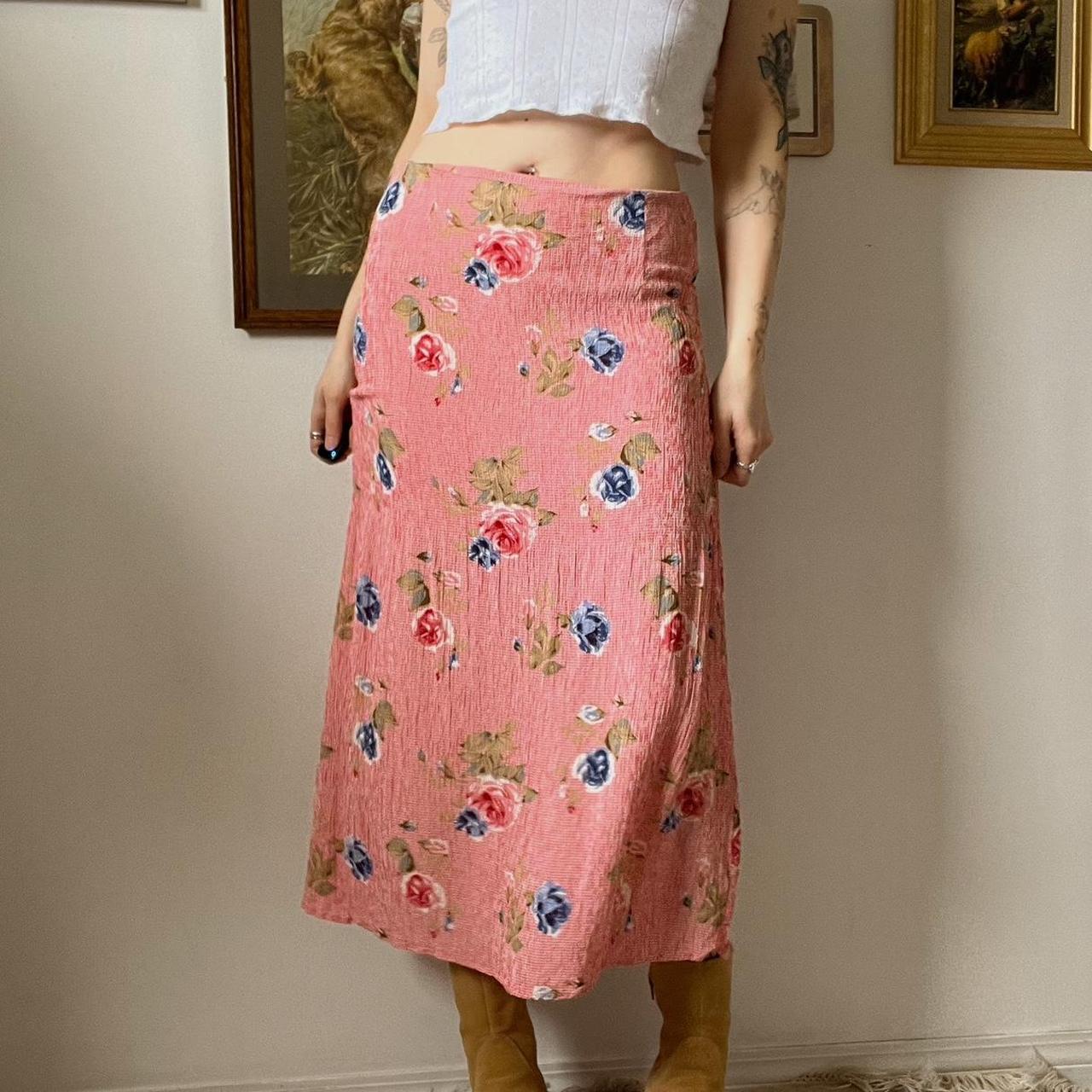 90s gingham maxi skirt (S)