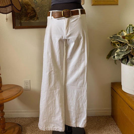 Y2K white flare trousers (S)