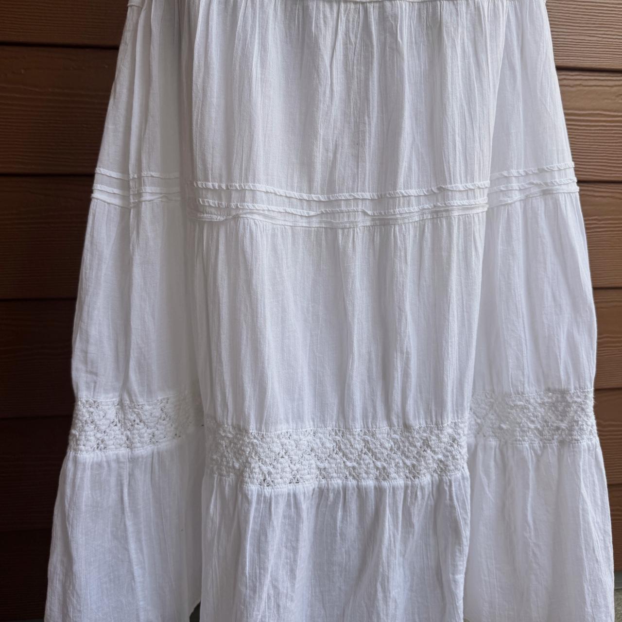 White cotton maxi skirt (M)