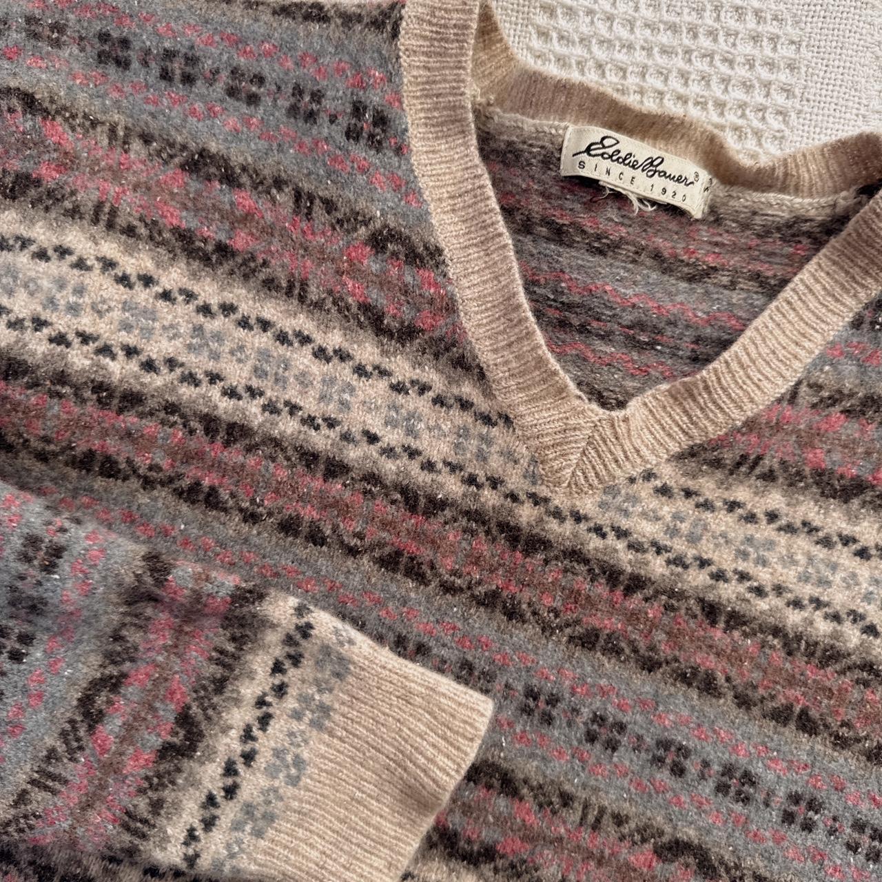 Vintage muted multi striped knit sweater (S)