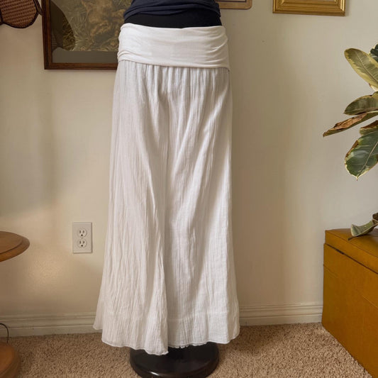 Foldover waist cotton pants (M)