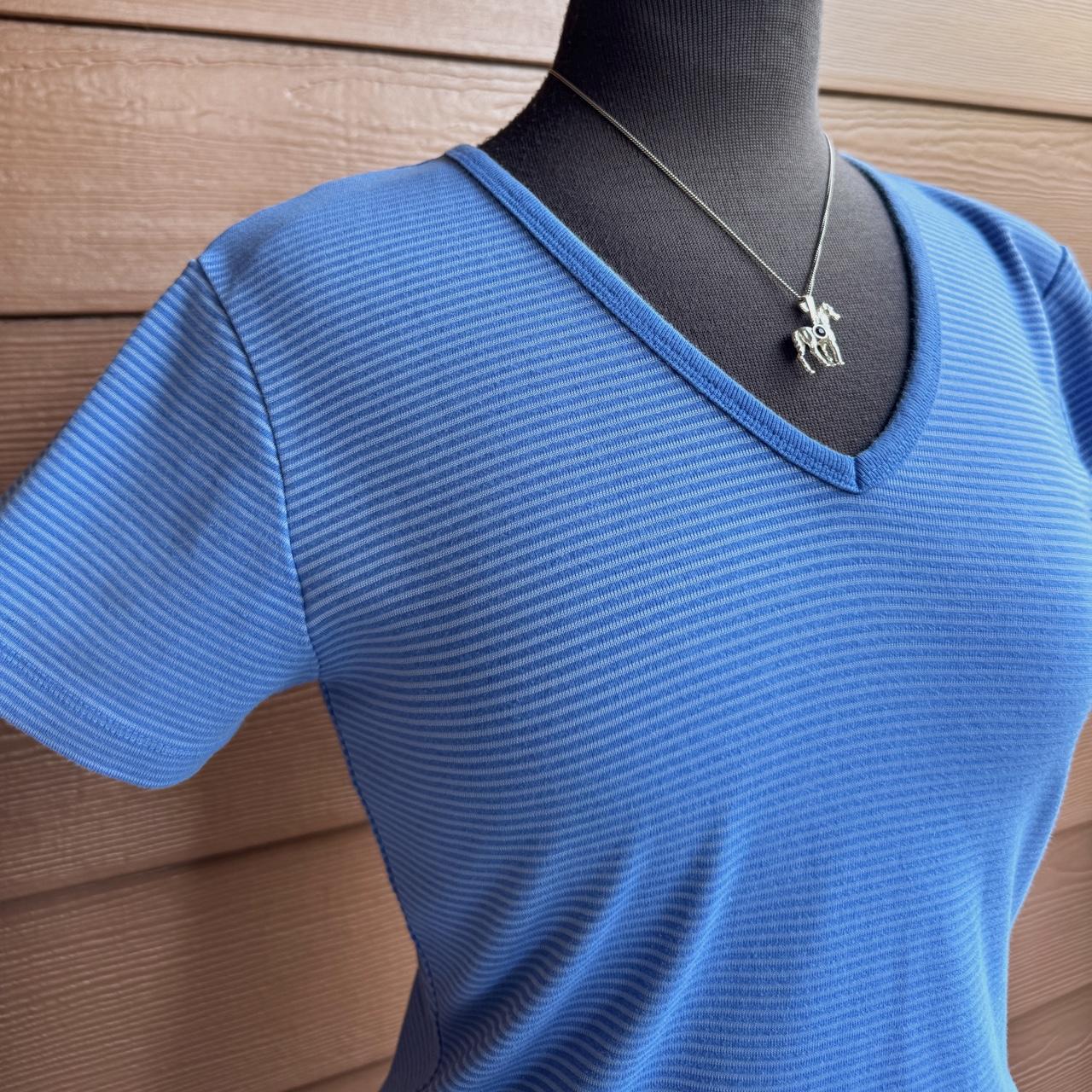 Blue striped baby tee (L)