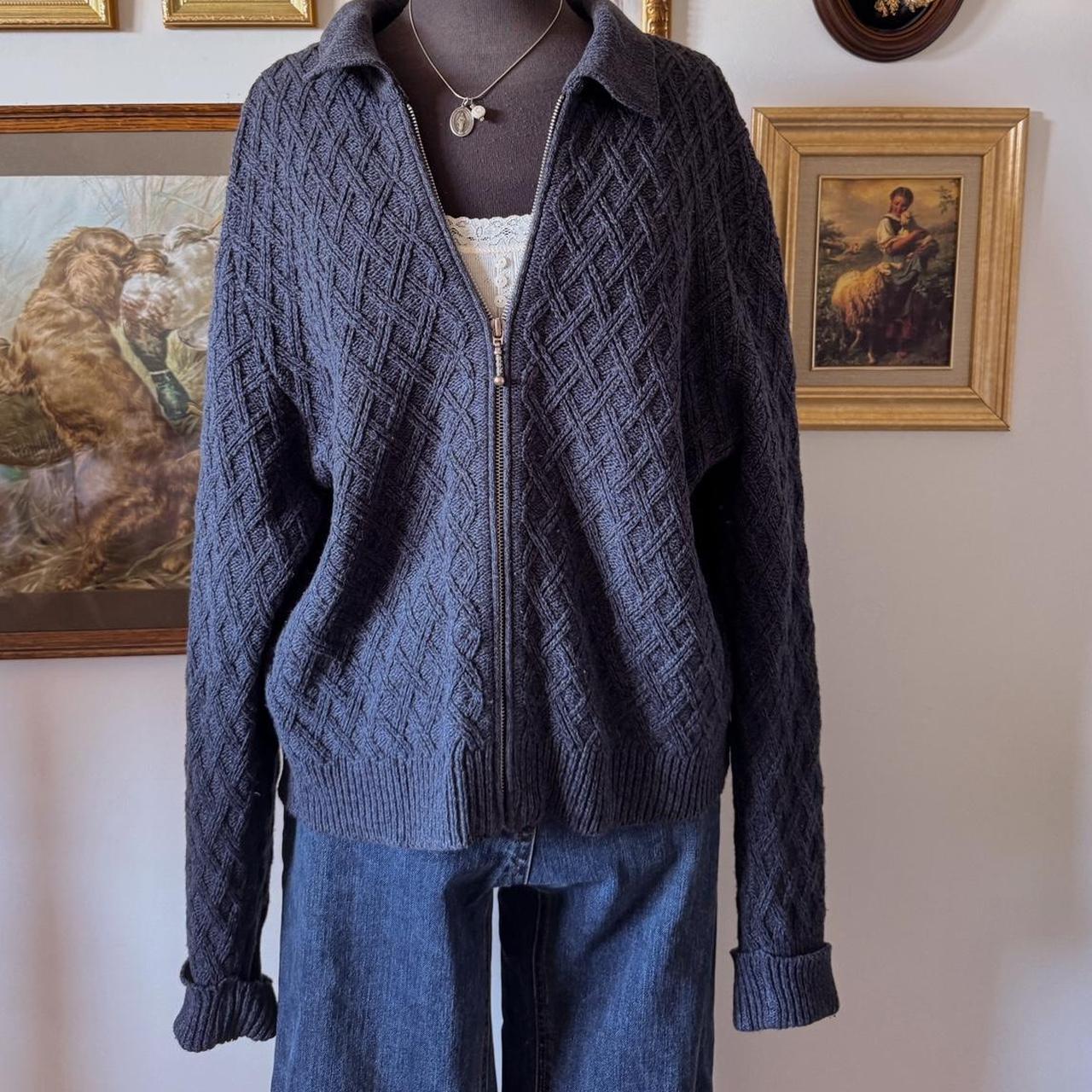 90s navy knit cardigan (XL)