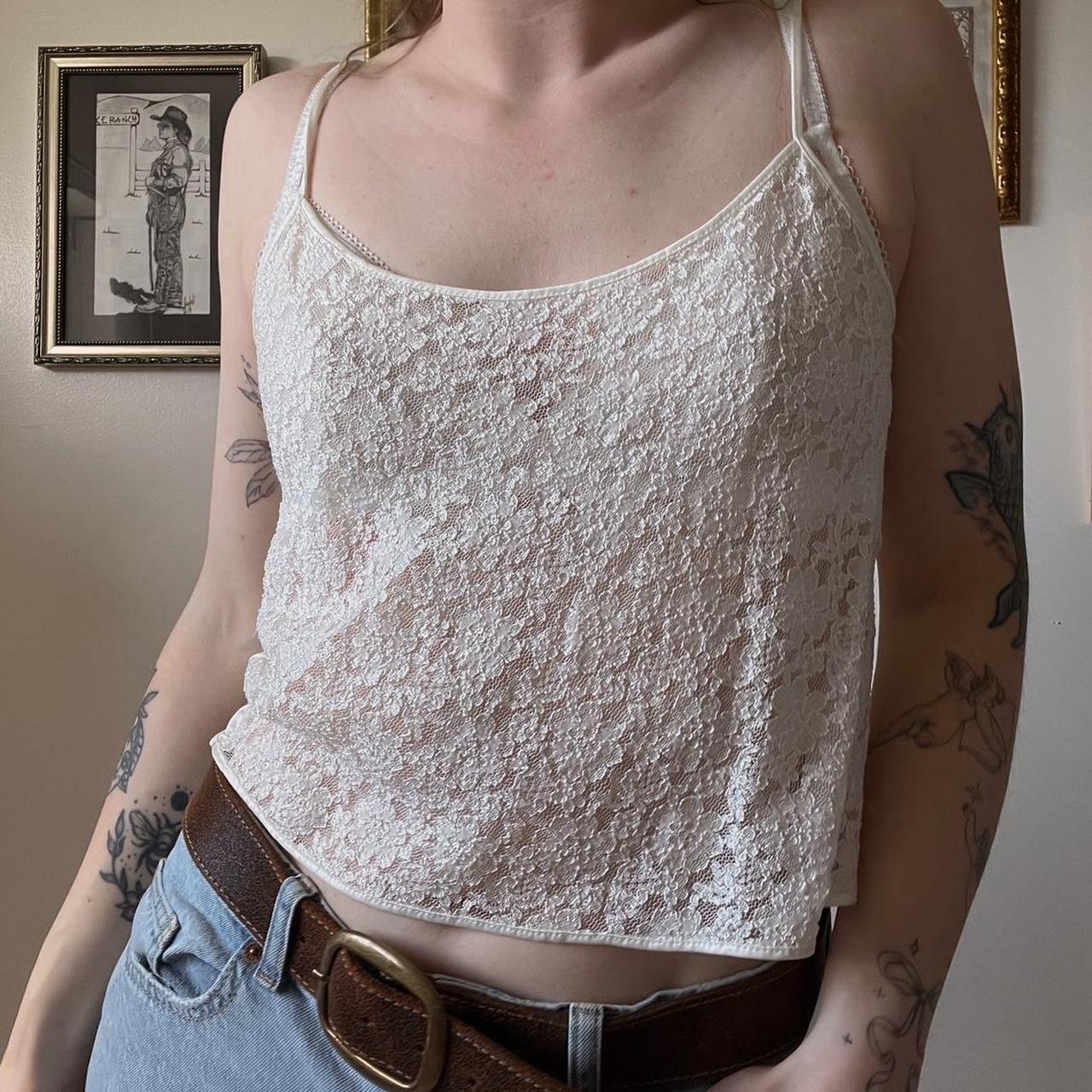 Cream lace 90's cami (S)