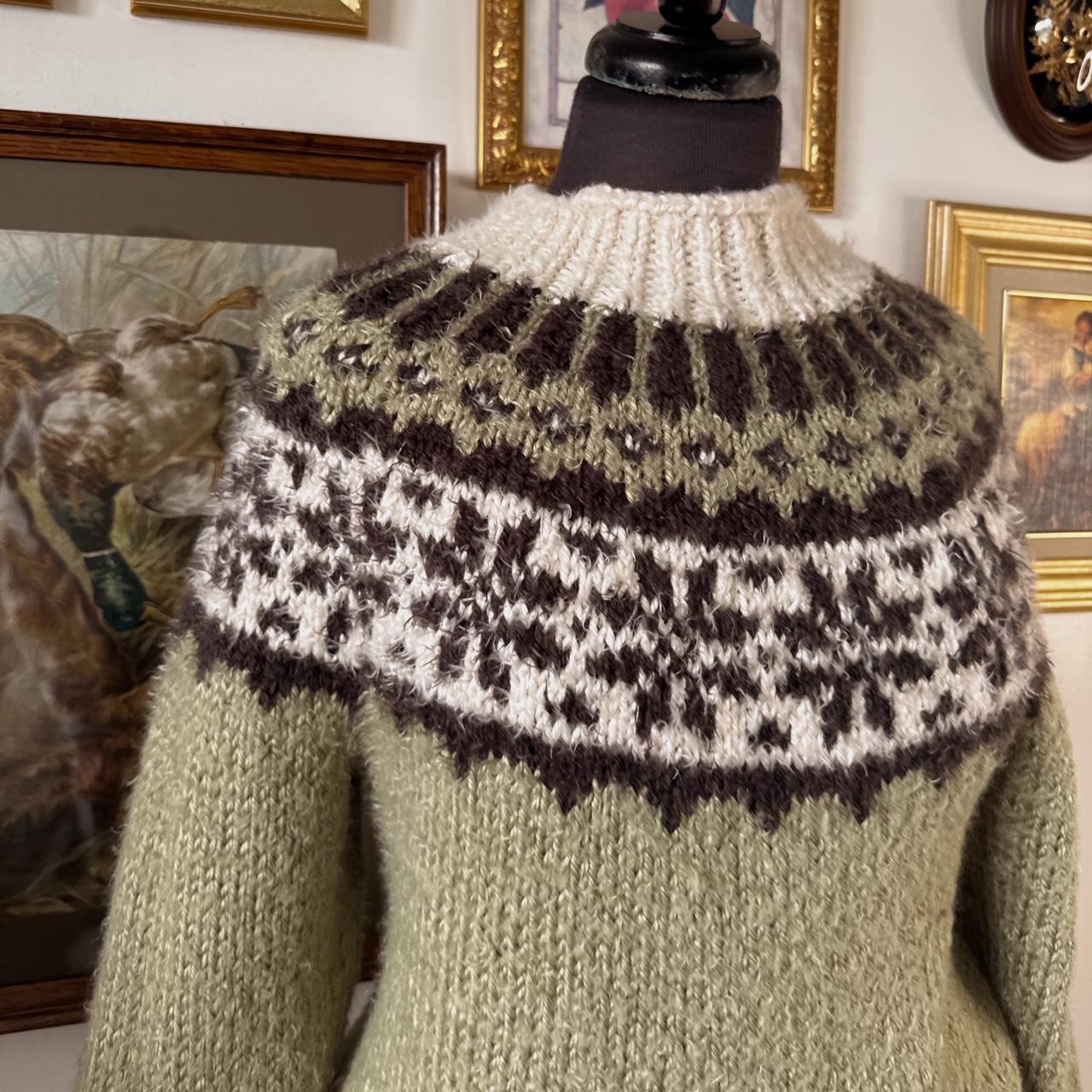 Earthy green fair isle knit (XS)