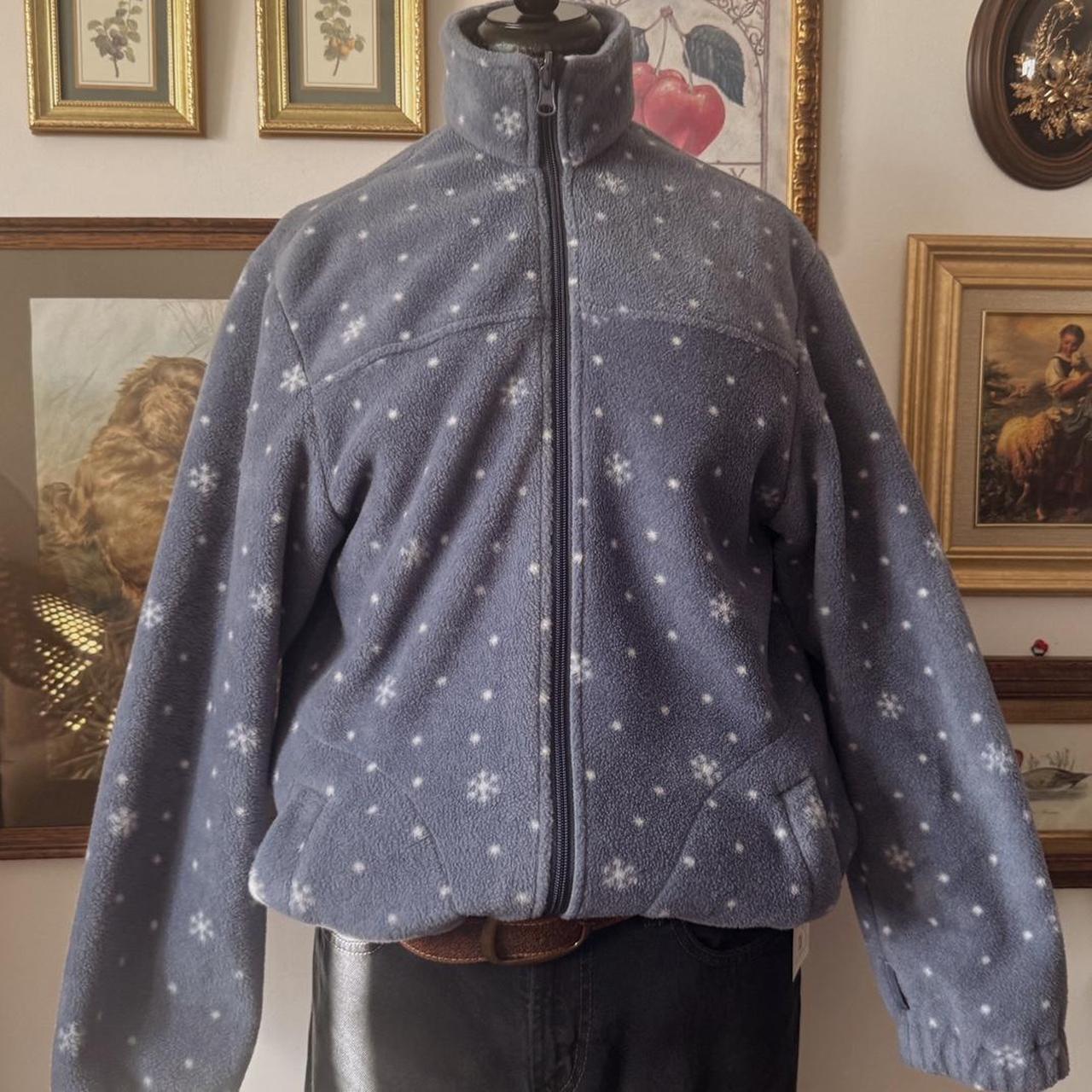 Blue snowflake fleece zip up (M)