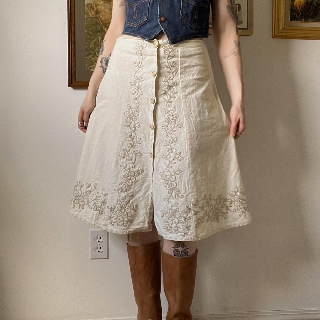 70s linen fairy skirt (29")