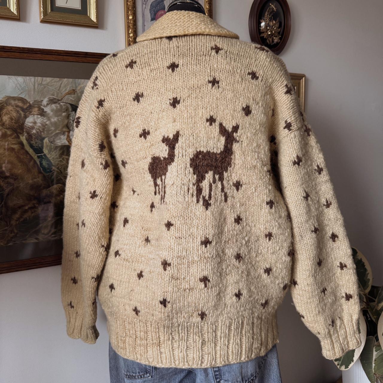 Knitted wool deer sweater (M)
