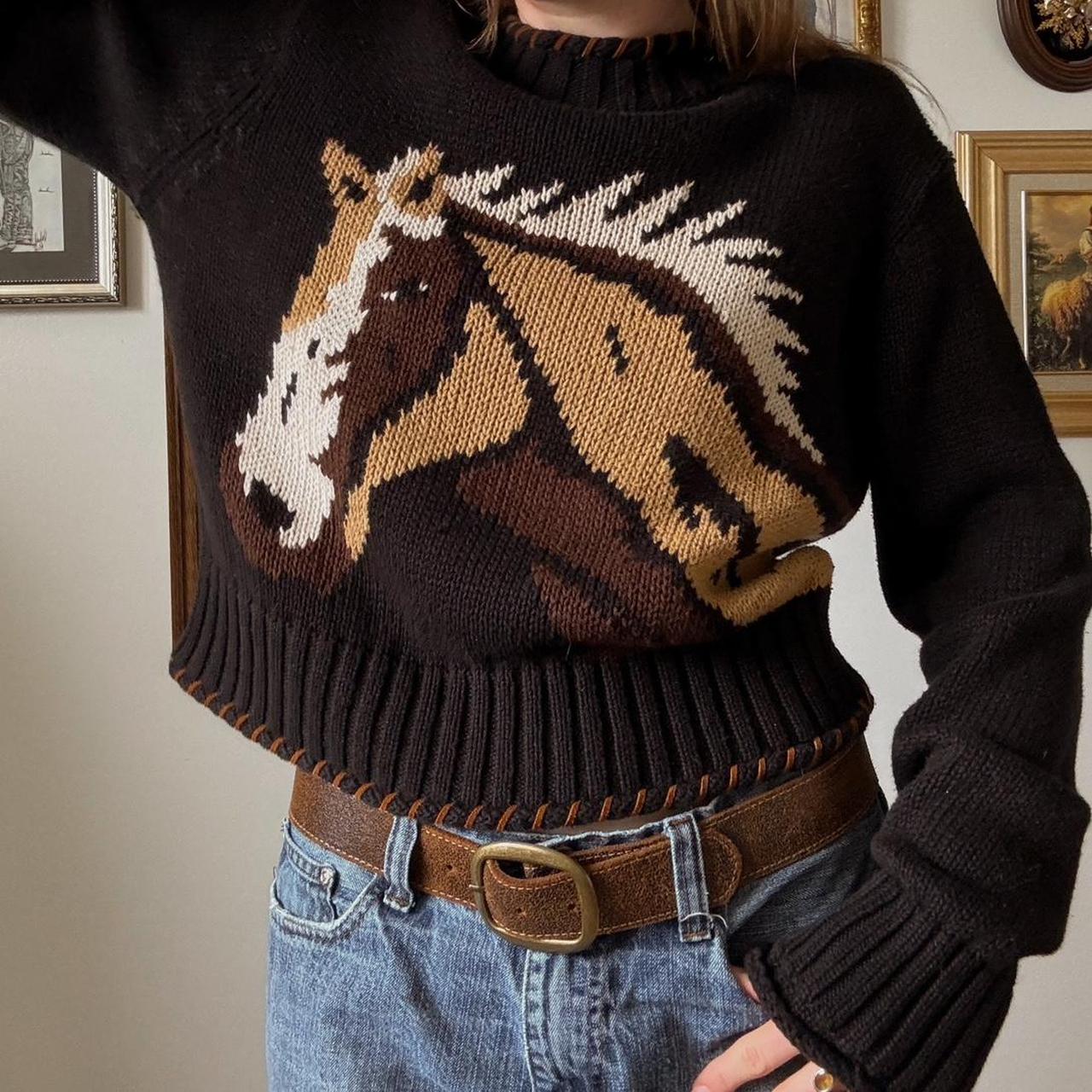 Knitted horse sweater (L)