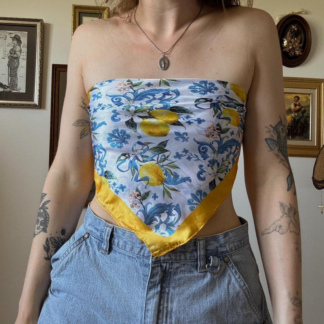 Lemons & ribbons scarf top