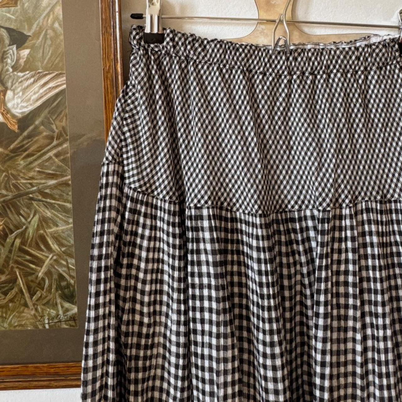 Tiered gingham maxi skirt (S-L)