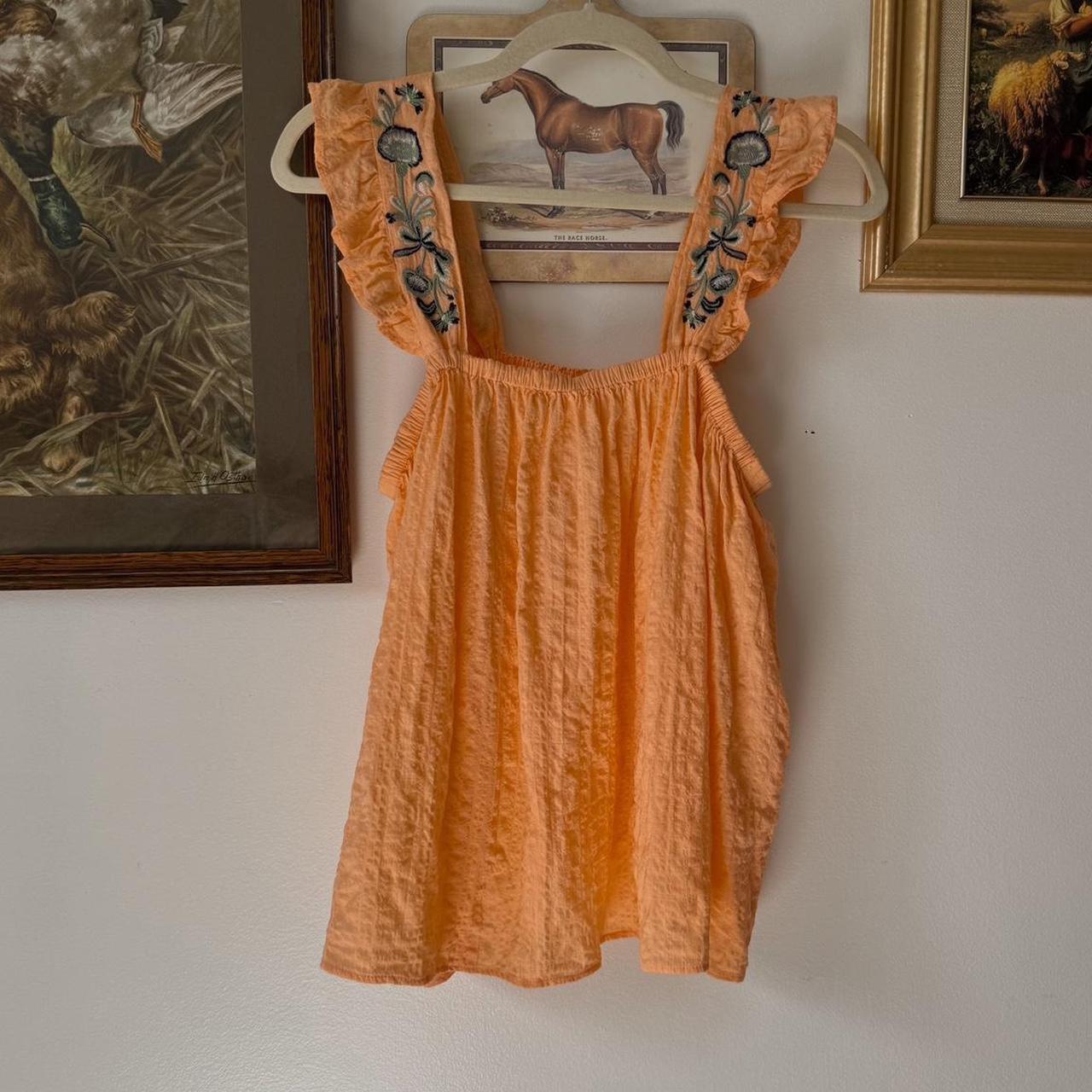 Peach boho babydoll tank (S/M)